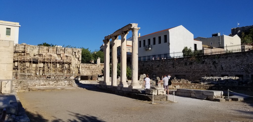 A photo of a temple in Hadrian's Library
